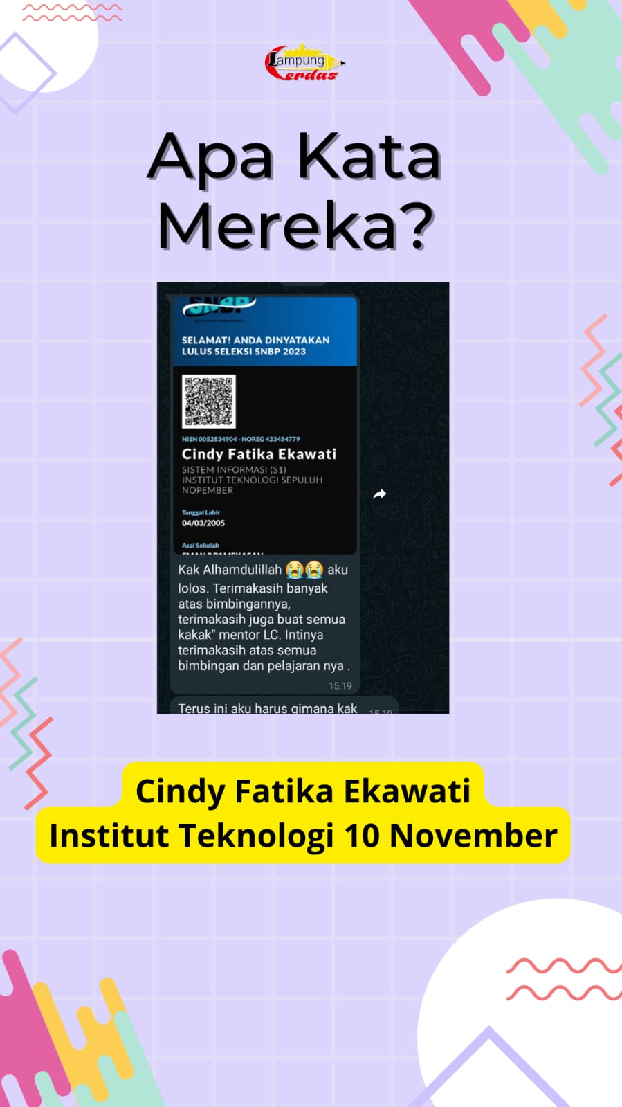 Testimoni Kelulusan Alumni 1